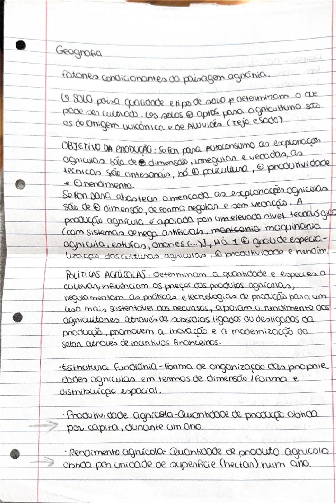 --- OCR Start ---
Geografia
•Agricultura-ativiande económica incuida no setor
priminia, através da qual se esxpuonam os necursos do
solo com
