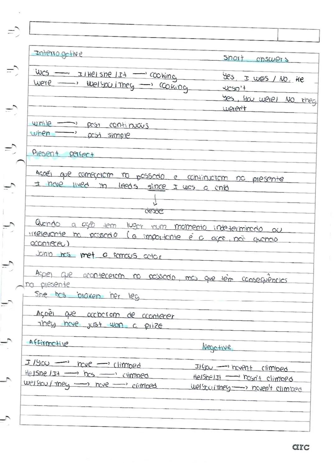 # INGLÊS

## Present simple

- Factos e verdades universais
I speak german

Acções e hábitos
She writes emails frequently

## Interrogative
