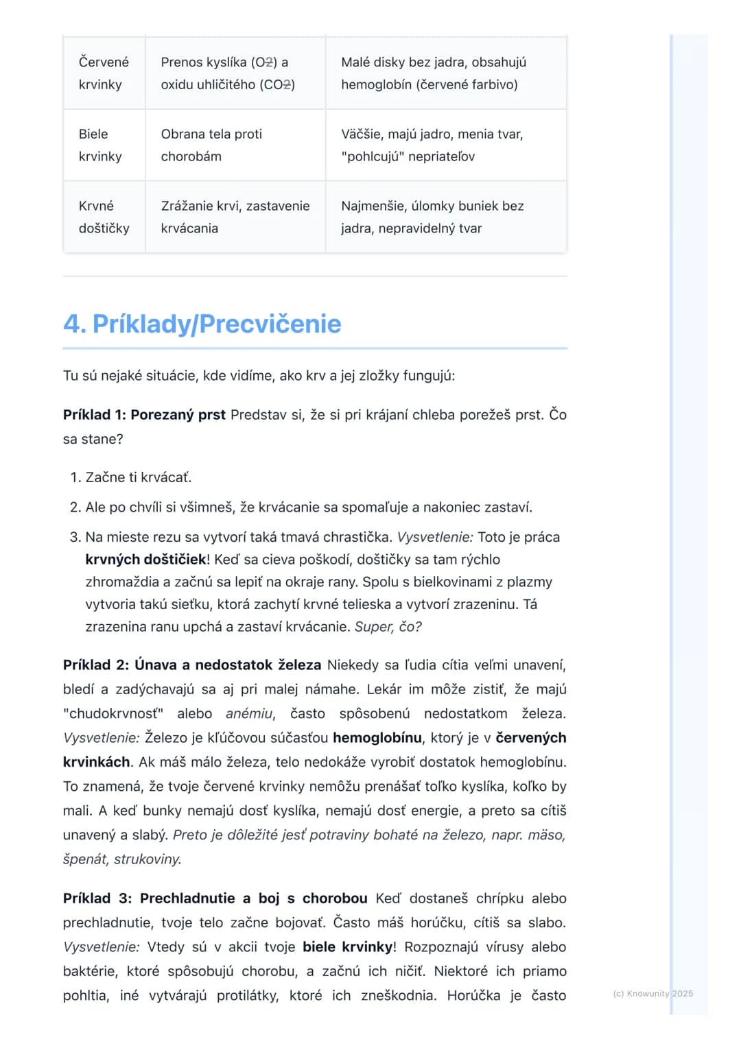 # Krv a jej zložky

1. Prehľad témy

Krv je super dôležitá tekutina v našom tele. Je to vlastne také tekuté tkanivo,
ktoré prúdi v našich ci