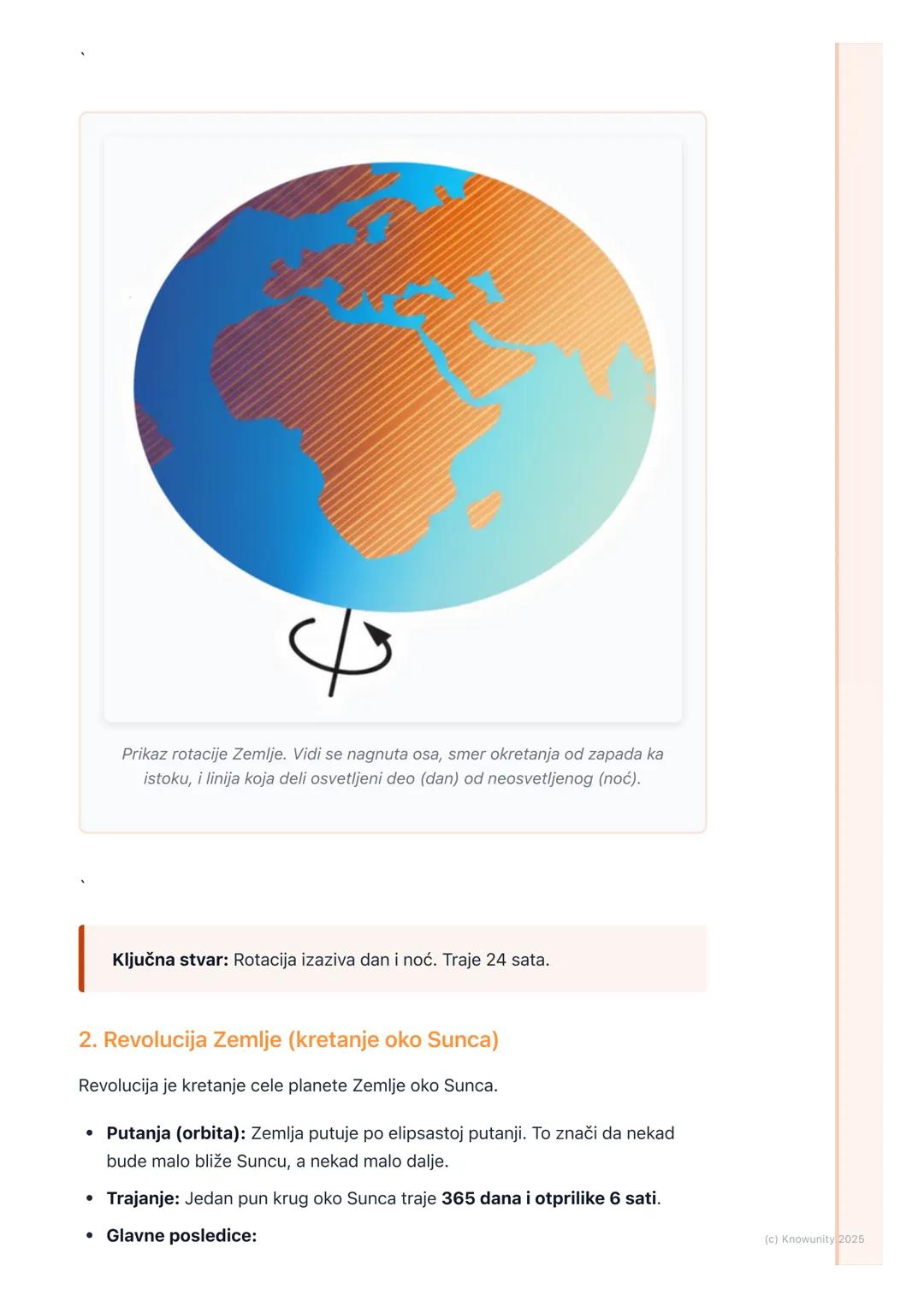 # Kretanje Zemlje

Uvod u kretanje Zemlje

Zemlja nam se čini kao da stoji mirno, ali ona se stalno kreće. Postoje dva
glavna načina na koja