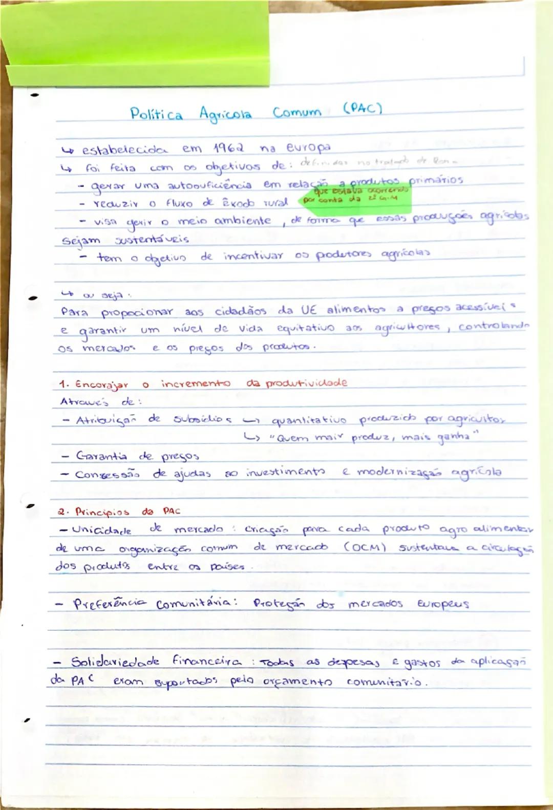 Entendendo a Política Agrícola Comum (PAC) para Geografia 11.º Ano