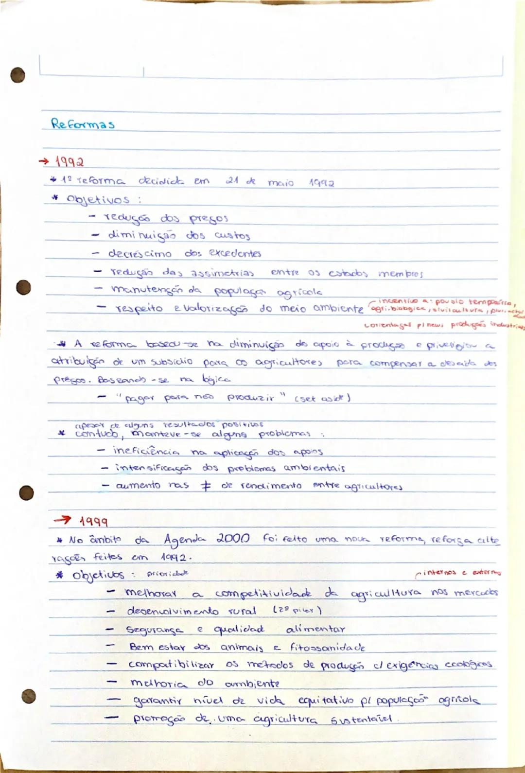 --- OCR Start ---
Política Agricola Comum (PAC)
4 estabelecida em 1962 na europa
4 foi feita com os objetivos de: definidas no tratado de Ro