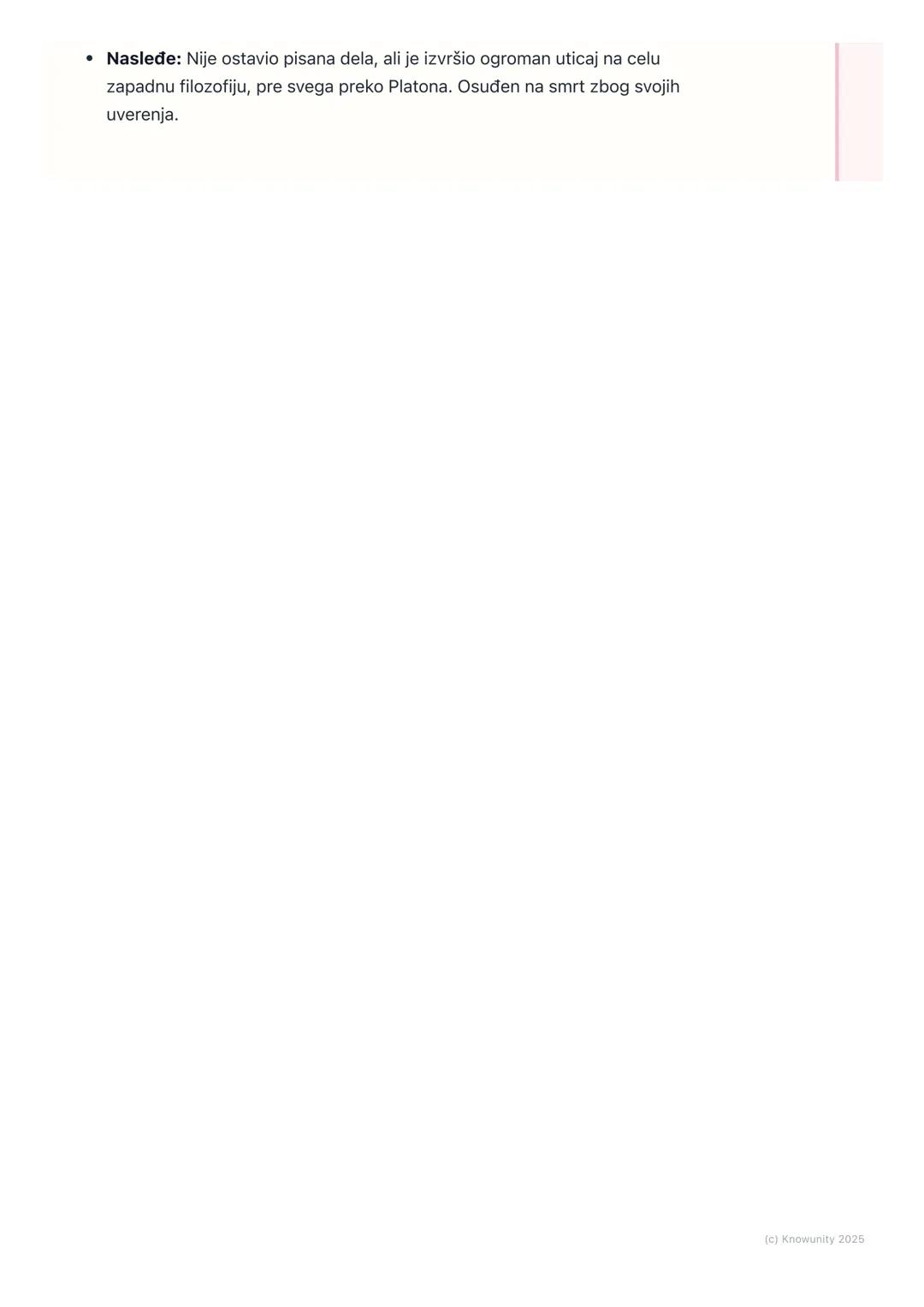 # Sokrat

## Uvod u Sokratovu filozofiju

Sokrat (oko 470-399. p.n.e.) je bio atinski filozof, smatra se jednim od
osnivača zapadne filozofi