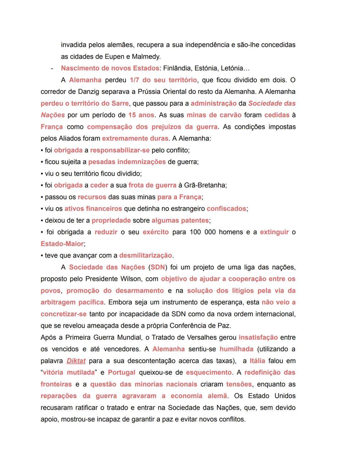 # Resumos História.

1.1 - Um novo equilíbrio global.

A Primeira Guerra Mundial distinguiu-se dos conflitos anteriores devido à
sua duração