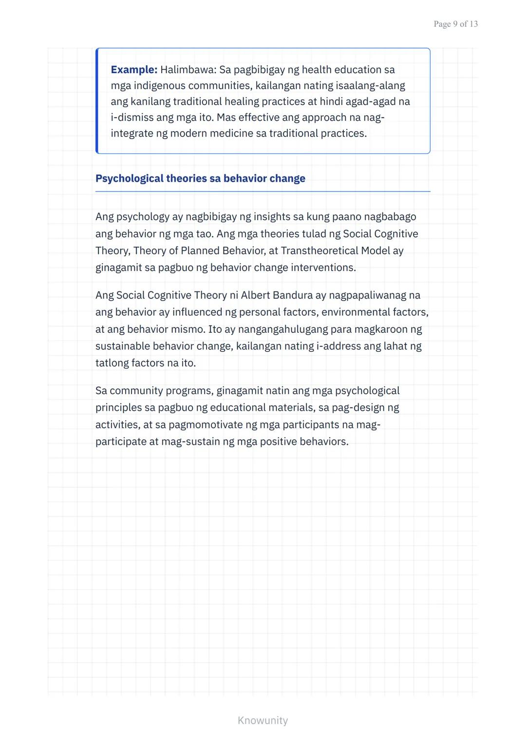 Pagpapalalim sa Pagkilala sa Sarili at Pakikipagkapwa sa
Komunidad
Pag-unawa sa pagtulong sa kapwa at paglilingkod
sa komunidad
Mga Layuning