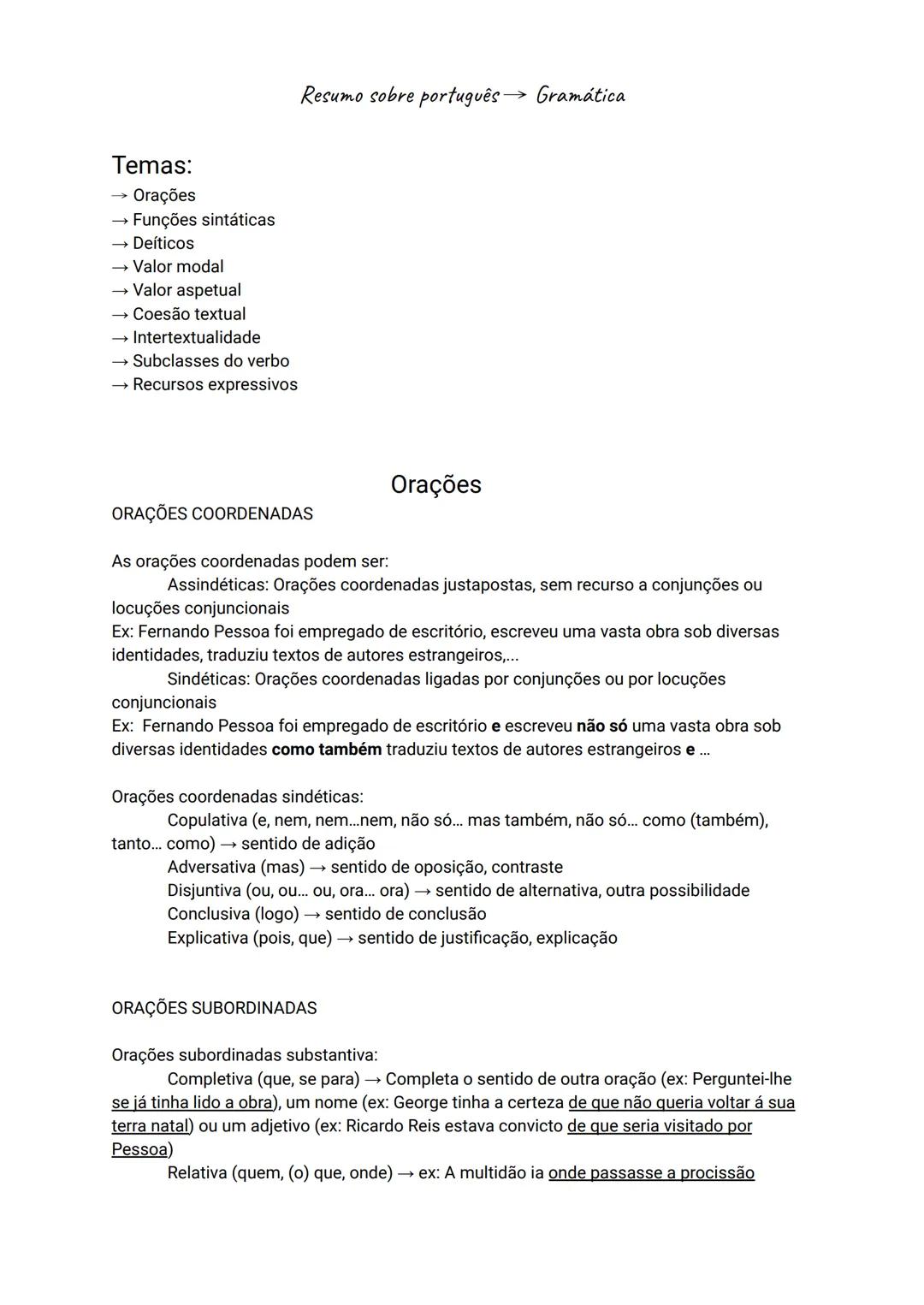 Resumo Completo de Gramática