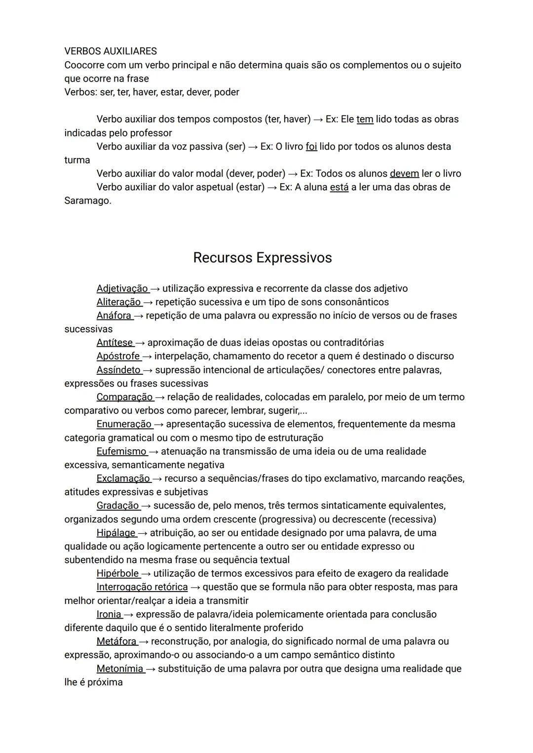 # Resumo sobre português → Gramática

# Temas:
- Orações
- Funções sintáticas
- Deíticos
- Valor modal
- Valor aspetual
- Coesão textual
- I
