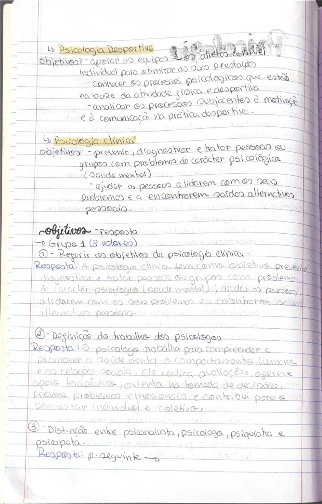 # Psicologia
-Tipos de Psicologia-
2 teste
- Psicologia educacional
Objetivos: abordar as questões do ensino e do aprendizagem
nos vários id
