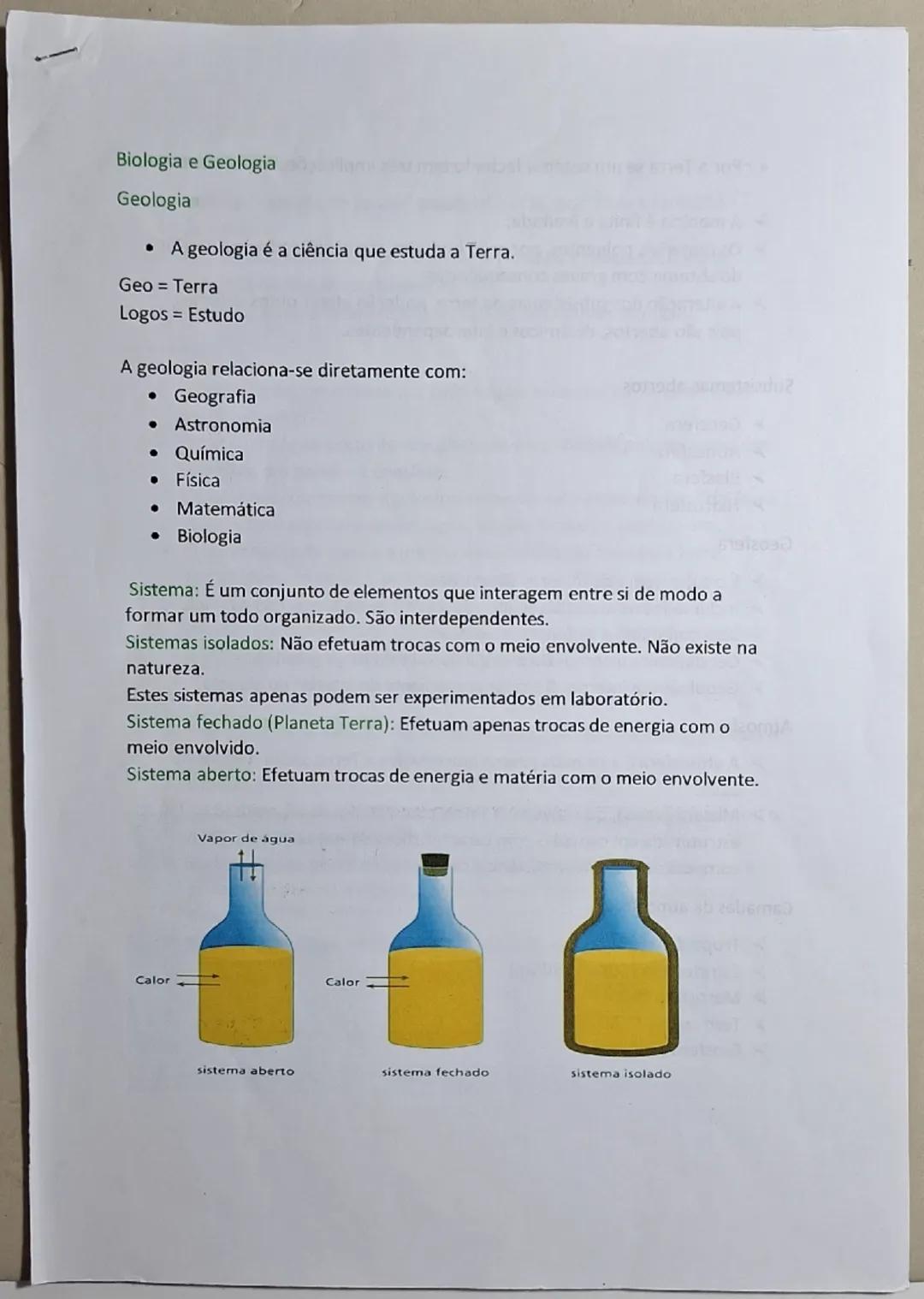 # Biologia e Geologia

Geologia

* A geologia é a ciência que estuda a Terra.

Geo = Terra
Logos = Estudo

A geologia relaciona-se diretamen