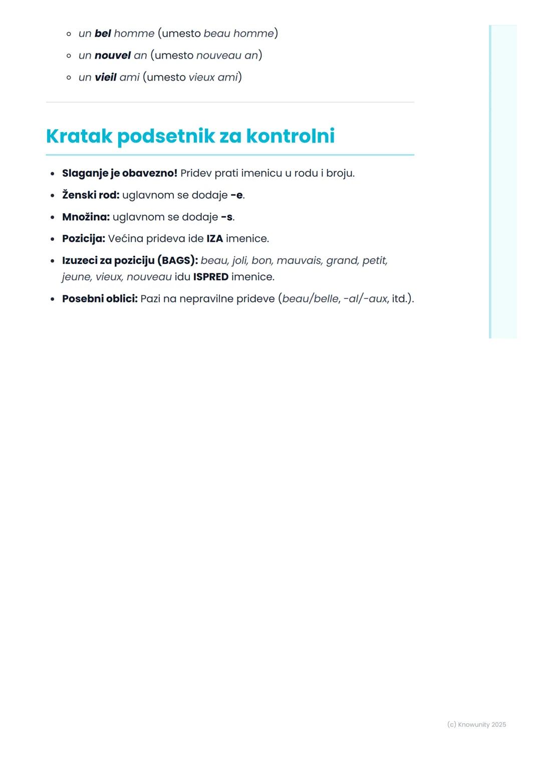 # Pridevi i njihovo slaganje

Uvod: Šta su pridevi i zašto je važno
slaganje

Pridevi su reči koje opisuju imenice (ljude, mesta, stvari). U