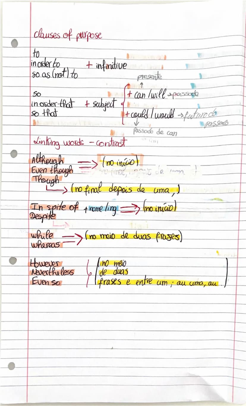# clauses of purpose

to
in order to + infinitive
so as (not) to

so
in order that + subject
so that

$\begin{cases} \text{presente} \\ + \t