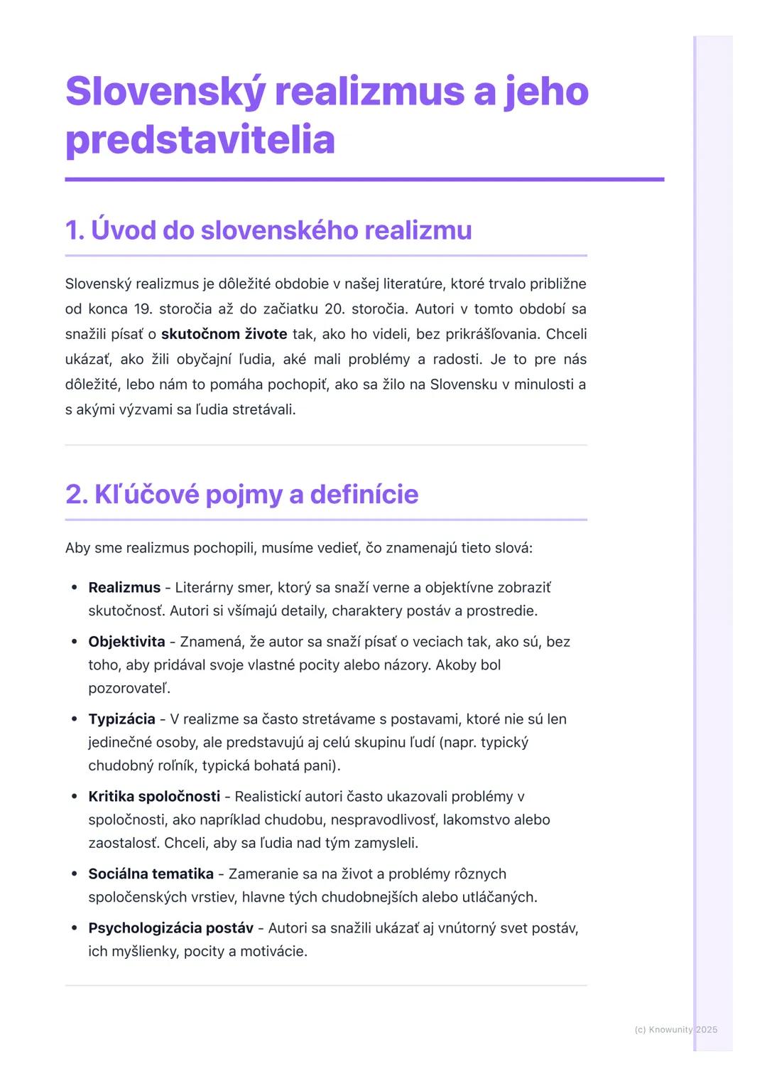 # Slovenský realizmus a jeho
predstavitelia

1.  Úvod do slovenského realizmu

Slovenský realizmus je dôležité obdobie v našej literatúre, k