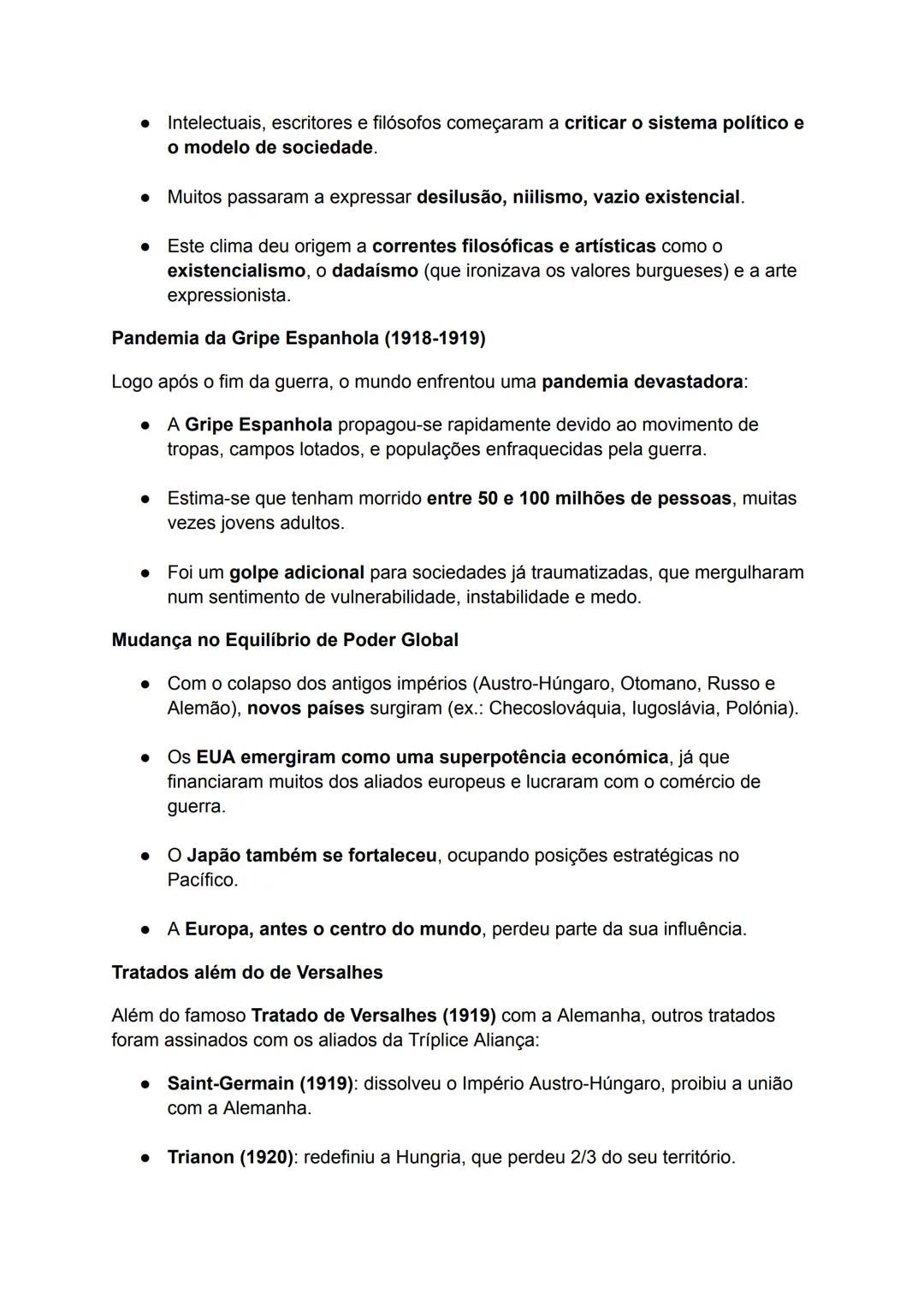 Primeira Guerra Mundial (1914-1918)
Contexto e Alianças
A Primeira Guerra Mundial foi um conflito global de grandes proporções, com início
e