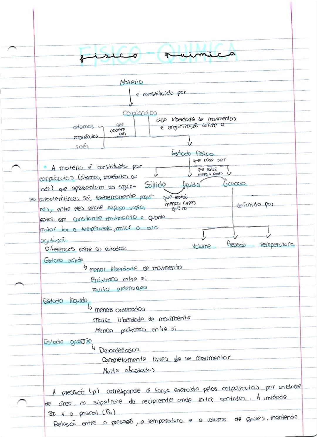 --- OCR Start ---
gisico
quimica
Materic
e constituide por
Corpúsculos
atomes
moreccias.
que
peciem
A matéria è constituida por
cusa liberda