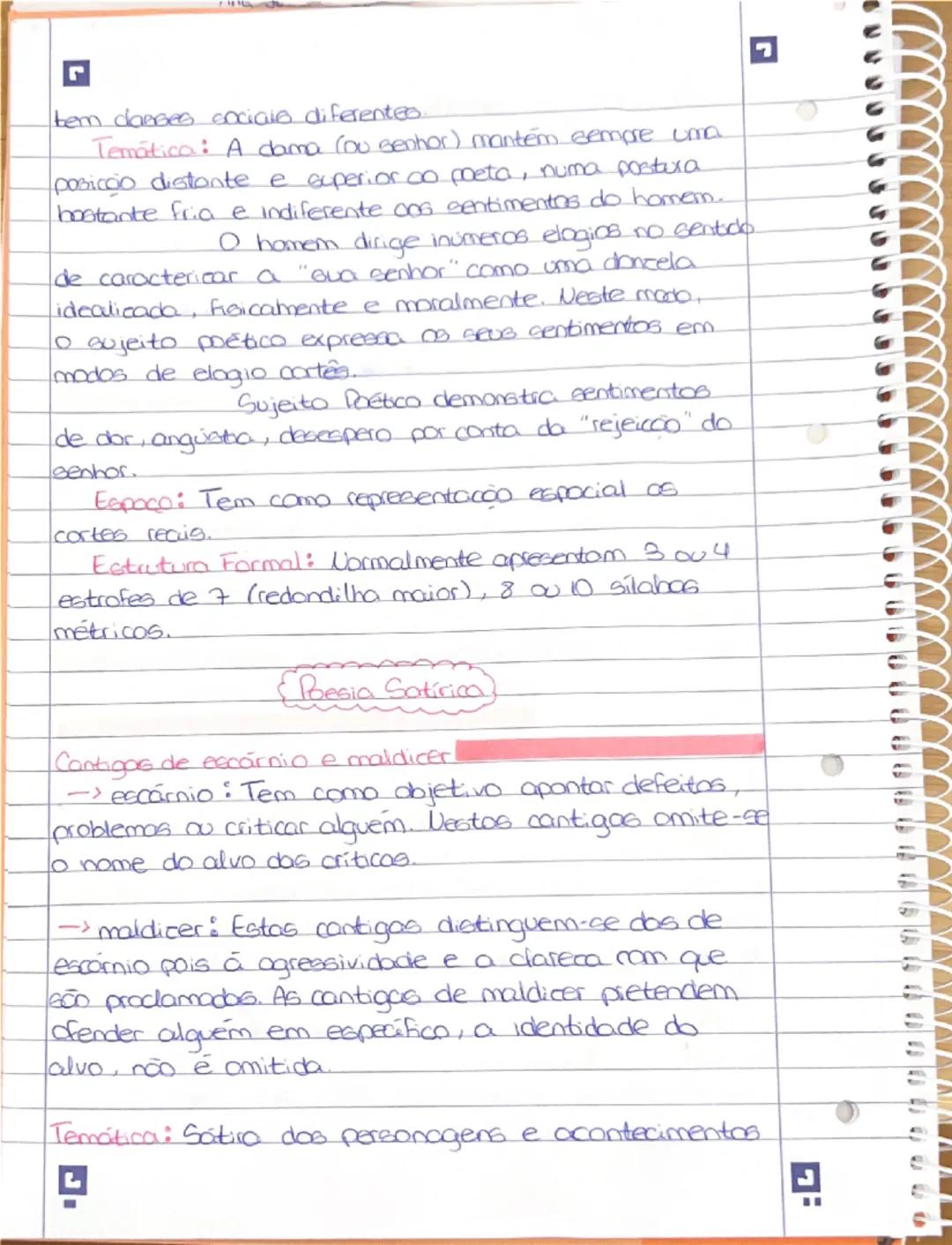 10° ana: Obros
Poesia Trovadoresca
cantigas de amigo  poesia lírica
cantigas de amor
contigos de escórnio e maldizer  Poesia satírica
Nota: 