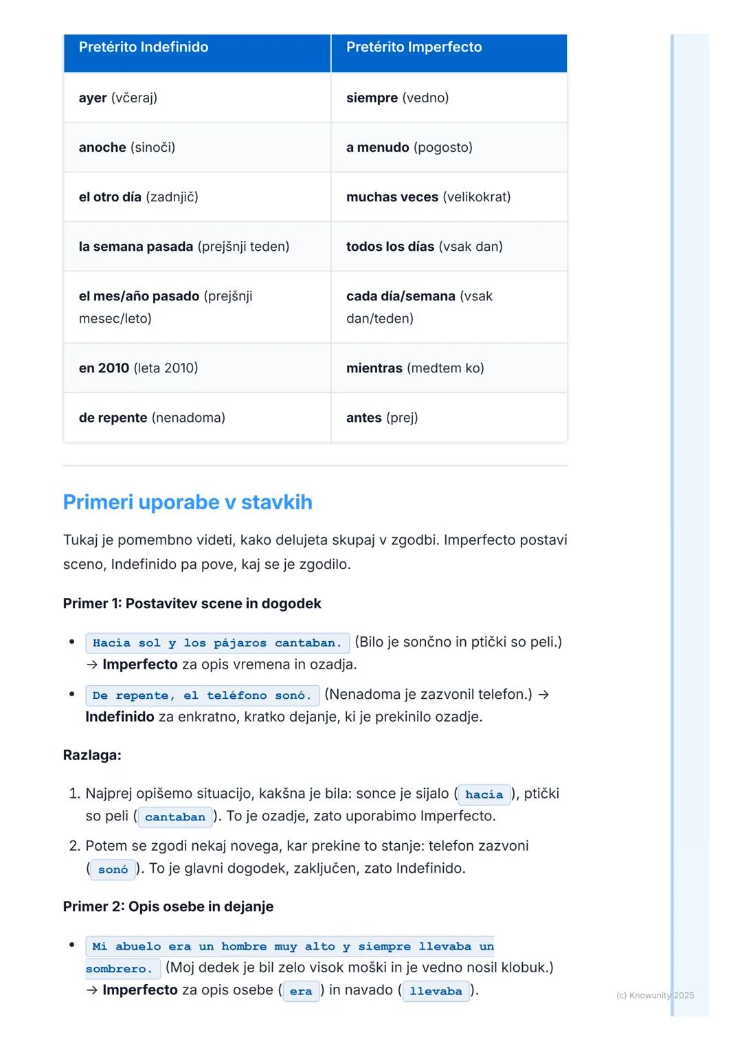 # Pretekli časi: Pretérito
# Indefinido in Imperfecto

Pregled preteklih časov: Indefinido in Imperfecto

To sta dva glavna pretekla časa v 