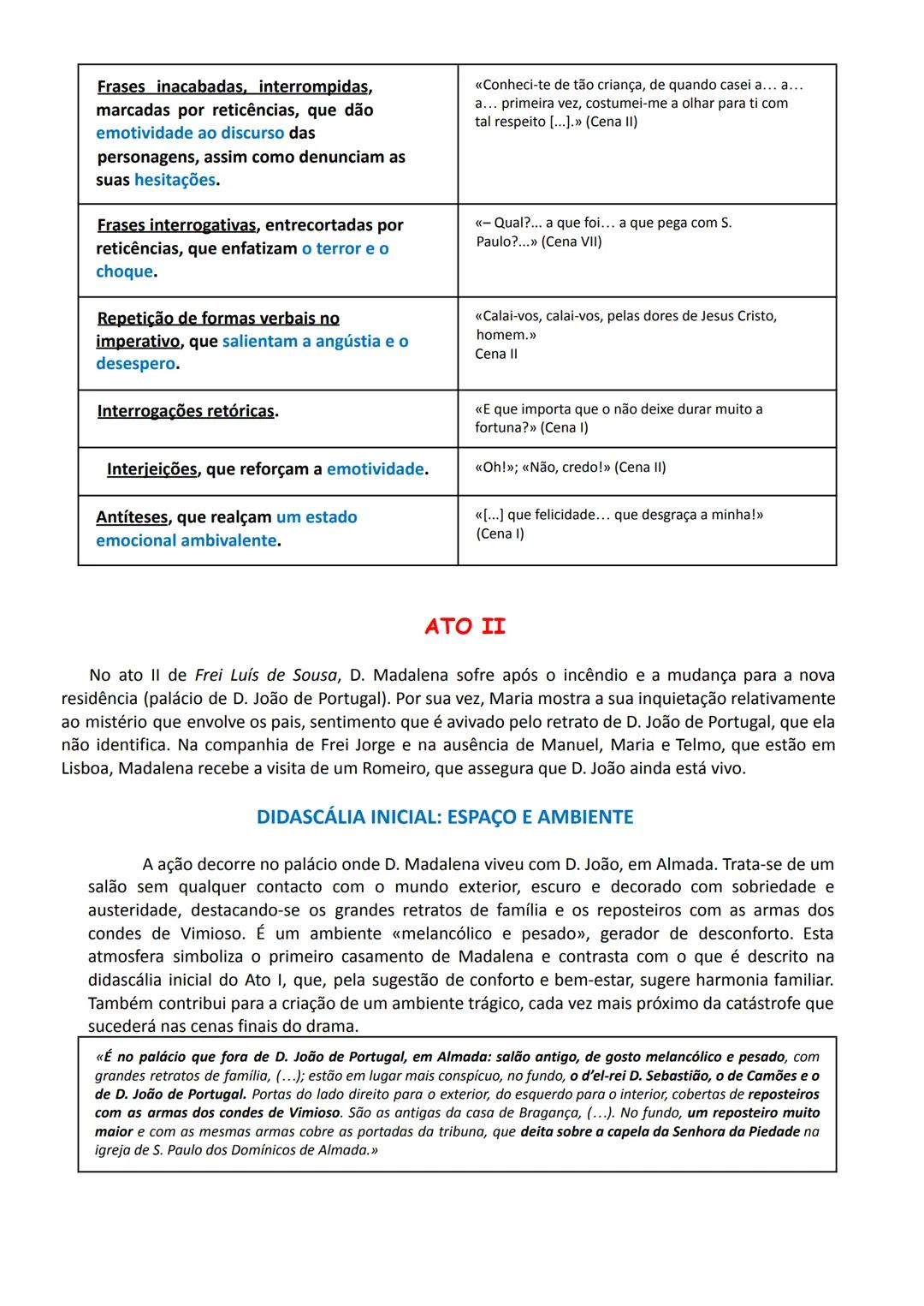 Português - 11.º ano
Educação Literária
Frei Luís de Sousa, de Almeida Garrett
ATO I
No ato I de Frei Luís de Sousa, encontramos informações