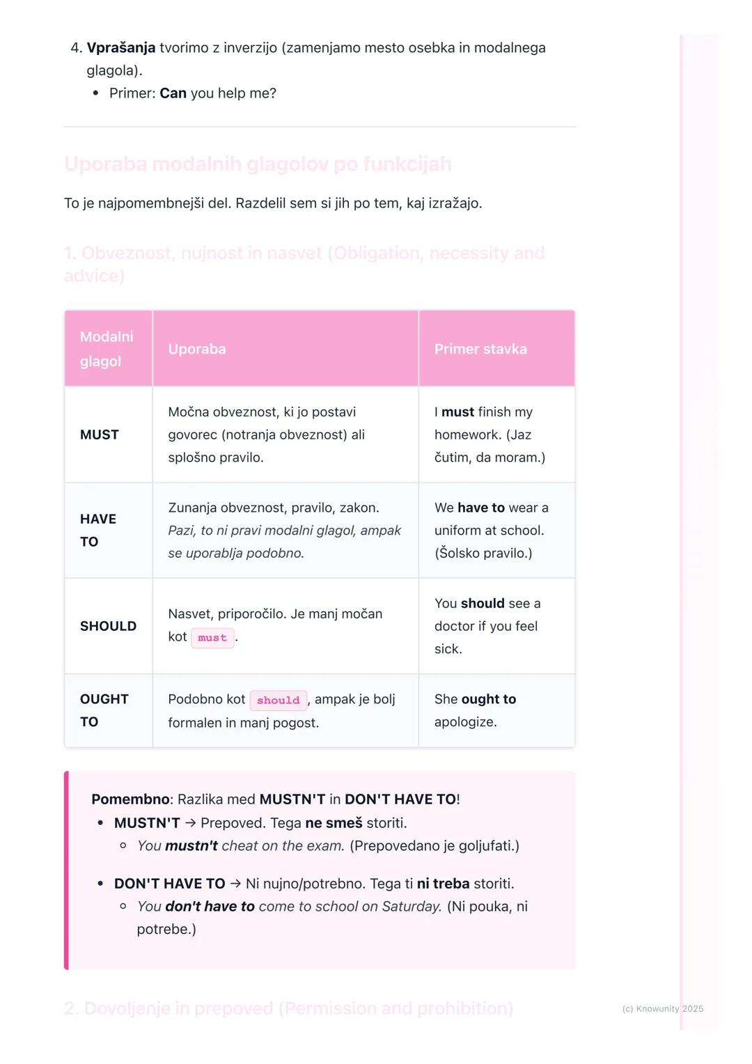 # Modalni glagoli (Modal Verbs)

Uvod v modalne glagole

Modalni glagoli so posebna vrsta pomožnih glagolov. Uporabljamo jih, da
izrazimo nu