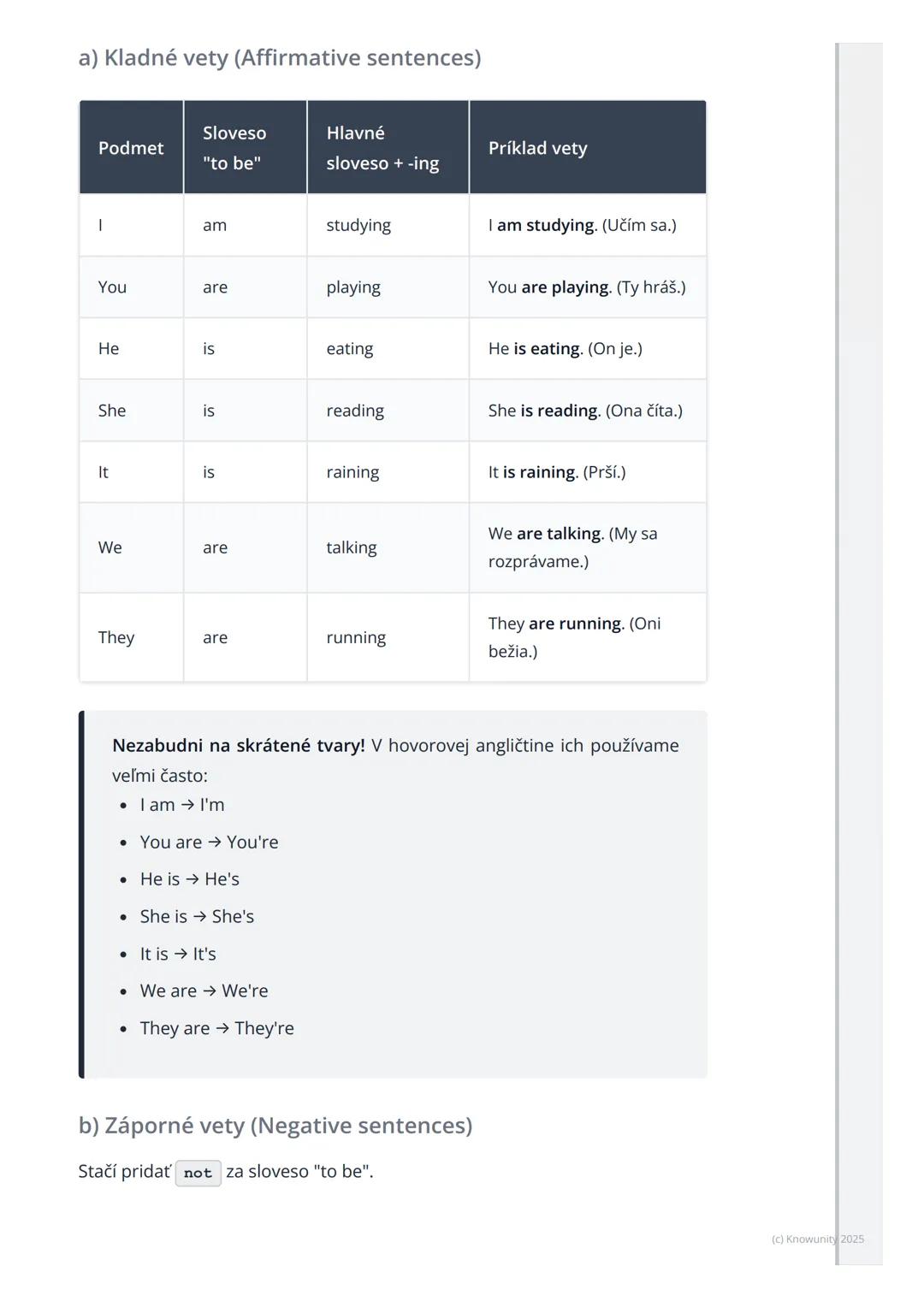 # Gramatika: Prítomný
priebehový čas (Present
Continuous)

Prehľad a úvod

Takže, dnes si prejdeme prítomný priebehový čas v angličtine. Je 