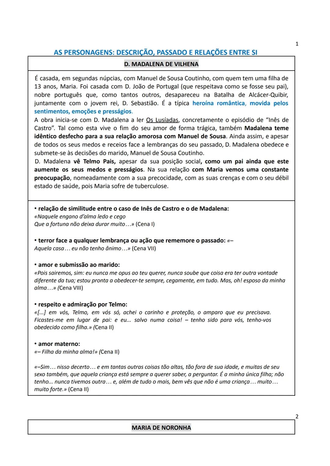Português - 11.º ano
Educação Literária
Frei Luís de Sousa, de Almeida Garrett
ATO I
No ato I de Frei Luís de Sousa, encontramos informações