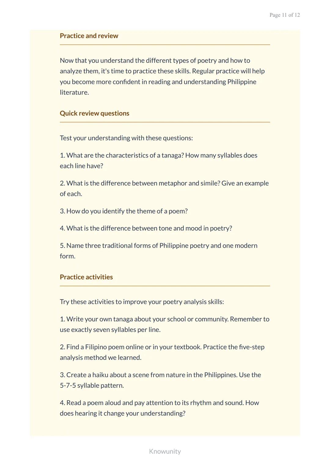 Philippine Literature: Poetry Types and Analysis for Grade 7
Understanding different types of poetry and how to
analyze them
What You Will L