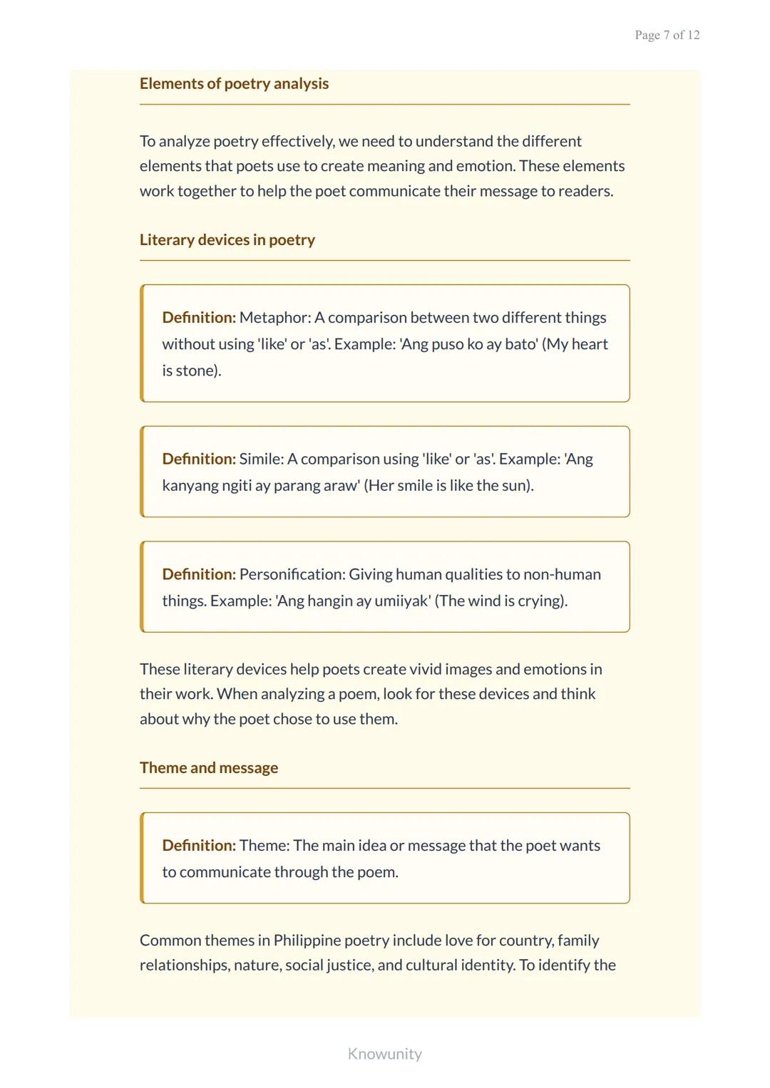 Philippine Literature: Poetry Types and Analysis for Grade 7
Understanding different types of poetry and how to
analyze them
What You Will L