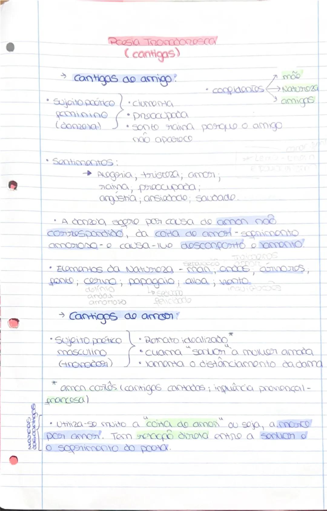 --- OCR Start ---
Poesia Tronadoresca
(cantigas)
→ Cantigas ao amigo:
• Sujeito poético  ciumento
feminino
(conmosa)
• preocupada
• são to r