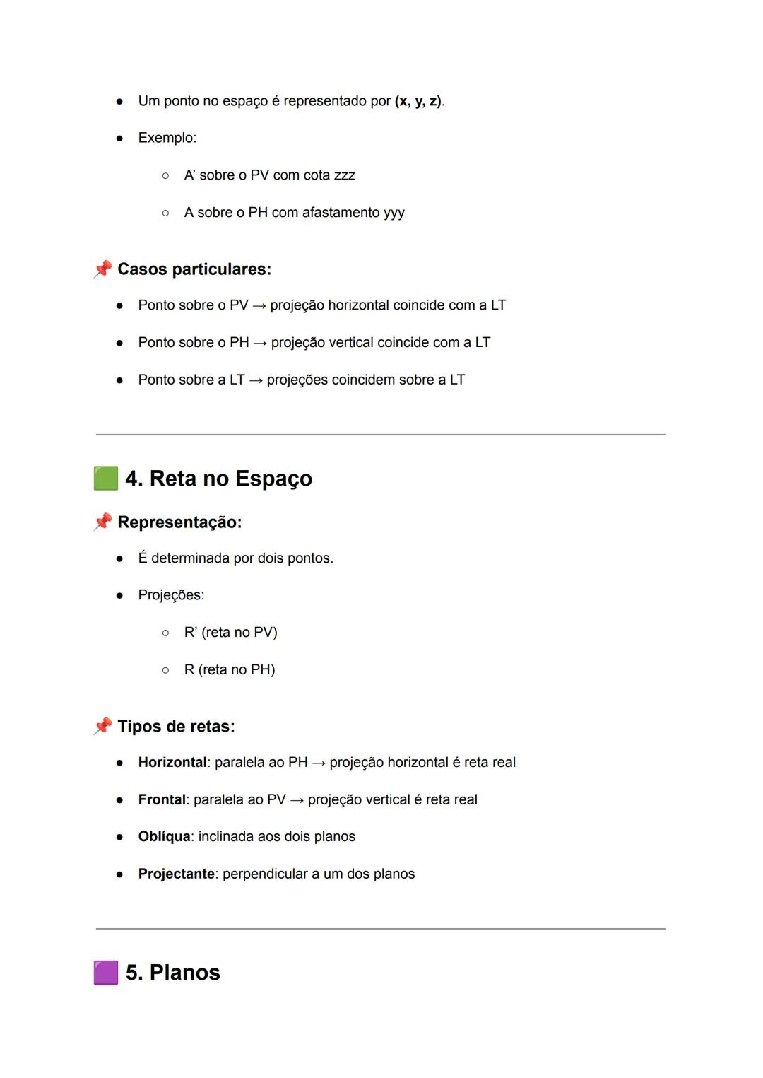 Geometria Descritiva A - 10.º Ano
Resumo Simples
1. Introdução à Representação
Objetivos da Geometria Descritiva:
• Representar objetos trid