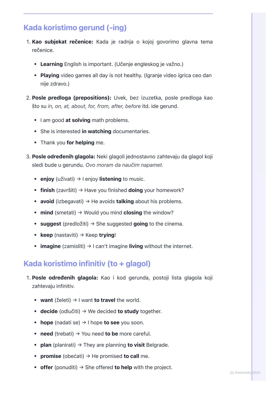 # Gerund i infinitiv

## Uvod u gerund i infinitiv

Gerund i infinitiv su glagolski oblici koji se u rečenici ne ponašaju uvek kao
klasični 