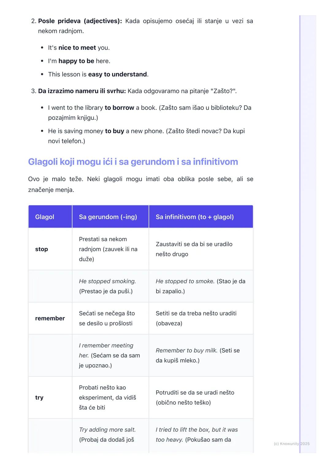 # Gerund i infinitiv

## Uvod u gerund i infinitiv

Gerund i infinitiv su glagolski oblici koji se u rečenici ne ponašaju uvek kao
klasični 
