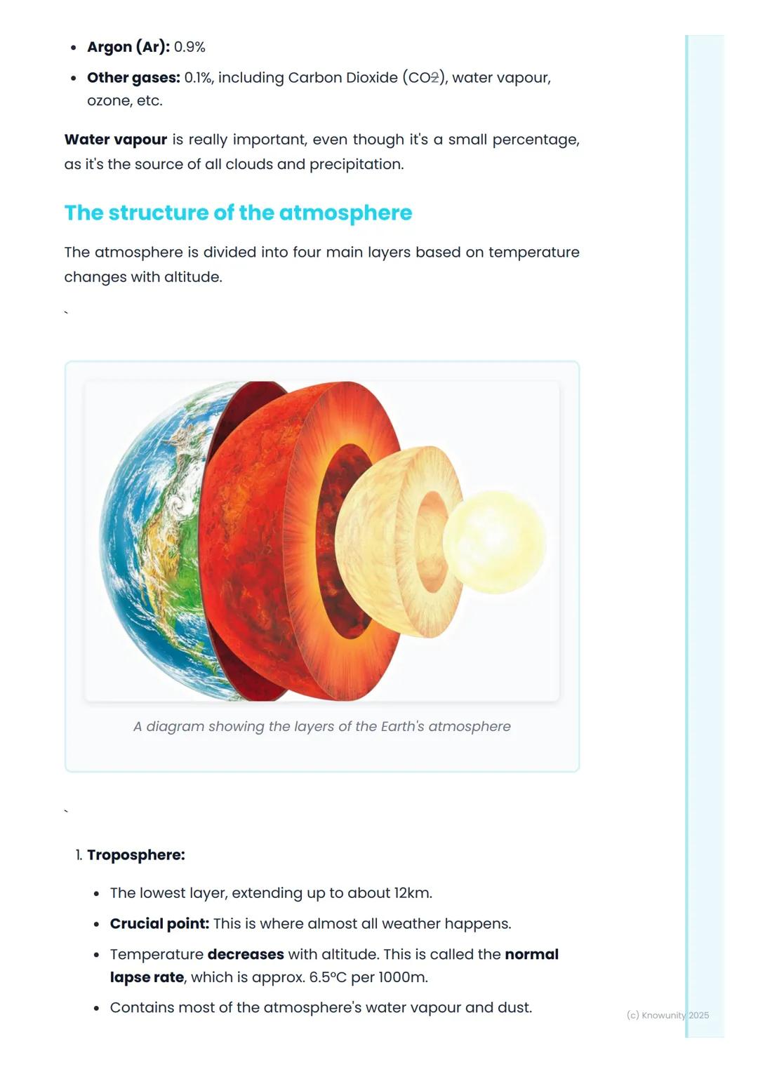 # The Atmosphere and
# Weather Elements

## An introduction to the atmosphere

The atmosphere is the layer of gases surrounding the Earth, h