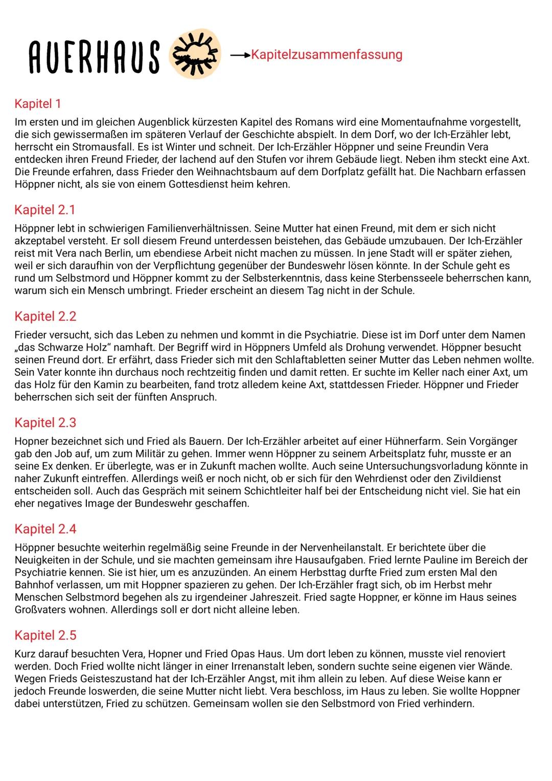 # AUERHAUS

Kapitelzusammenfassung

Kapitel 1

Im ersten und im gleichen Augenblick kürzesten Kapitel des Romans wird eine Momentaufnahme vo