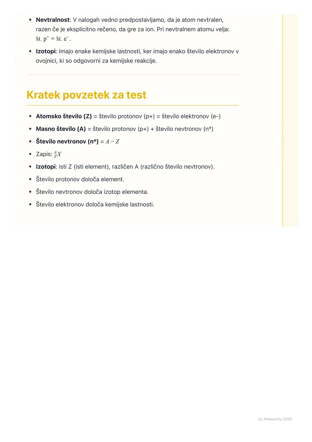 # Atomsko in masno število,
izotopi

Uvod in ponovitev

To poglavje je osnova za razumevanje zgradbe atoma. Naučili se bomo, kako iz
periodn