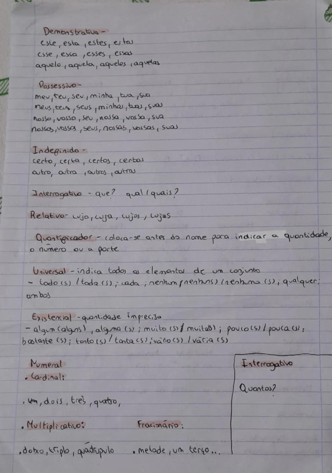 ## Pranomes - substituem um nome ou um grupo nominal

## Pronome Pessoal

|             | Sujeito | Comp. direto | sem p. | comp | Comp. obl