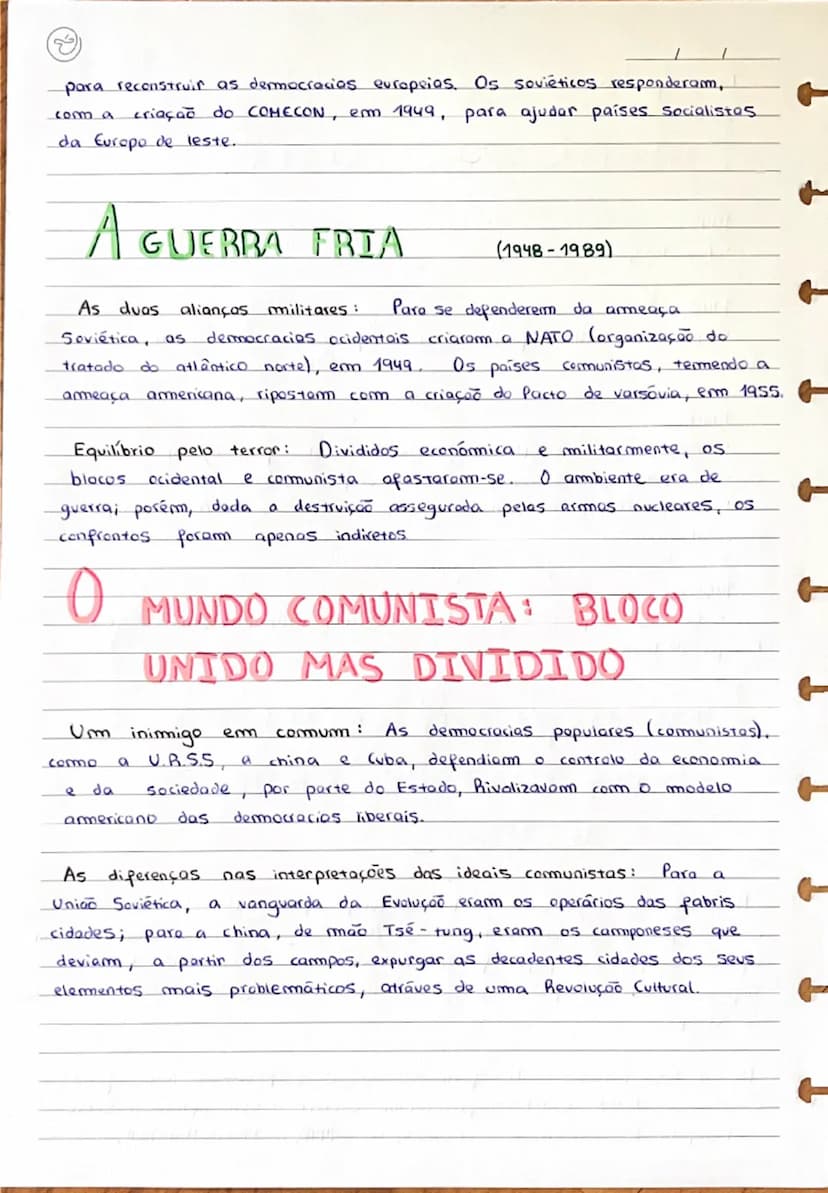 # Estudo para o teste:

# FRISO CRONOLÓGICO...

1945:
- Fim da guerra mundial.

1948:
- Plano Marshall - o plano americano para ajudar a rec