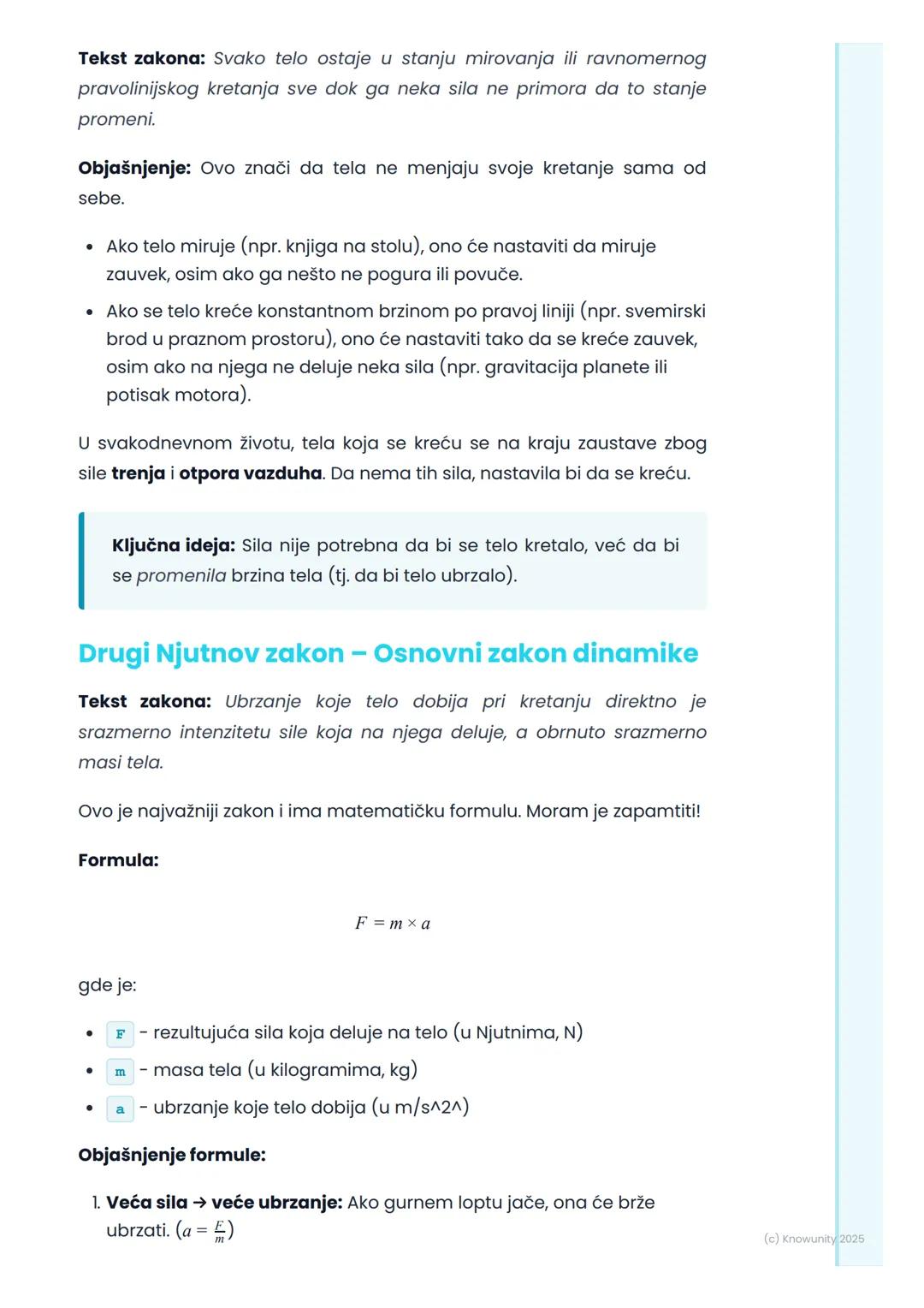 # Njutnovi zakoni kretanja

## Uvod u Njutnove zakone

Njutnovi zakoni su osnova dinamike, dela fizike koji proučava zašto se
tela kreću. Do