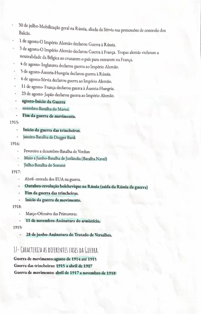 # Resumos de
# HISTÓRIA
1-EXPLICAR AS RAZÕES PELAS QUAIS A EUROPA DOMINAVA OS POVOS COLONIZADOS.
Nos finais do século XIX, a Europa exercia 