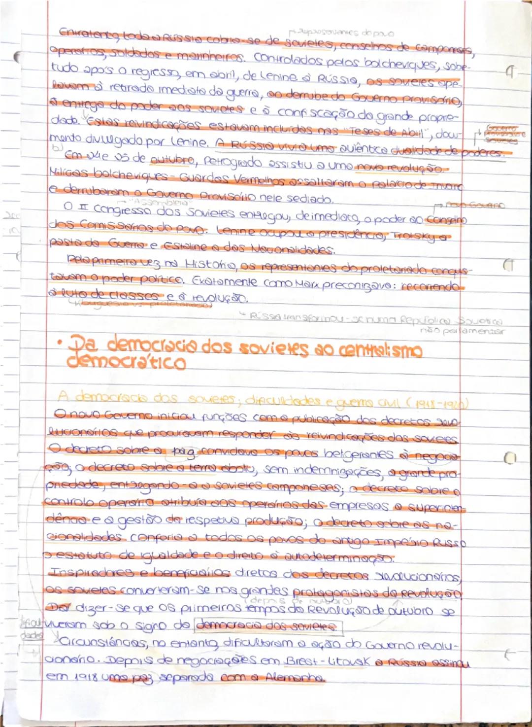 (pag 34-35)
A implantação do marxismo-lenismo no
Rússia: a construção do modelo soviético

*lubro
-1917+ a RÚSSio viveu uma revolução que fe