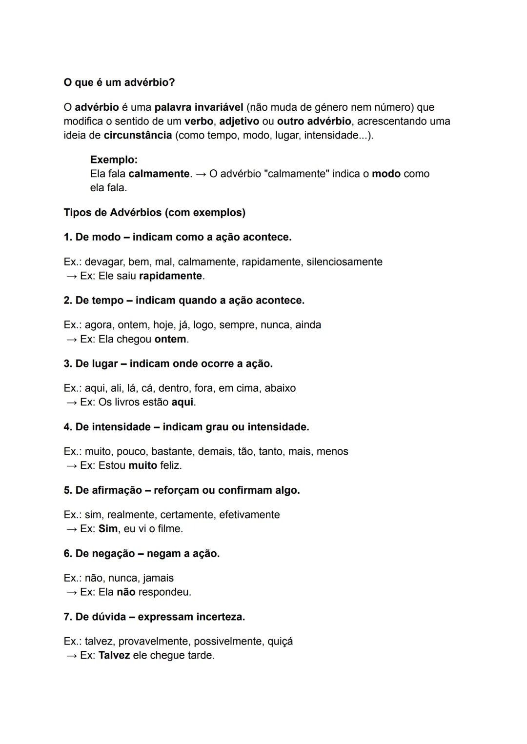 Uso dos Advérbios na Língua Portuguesa