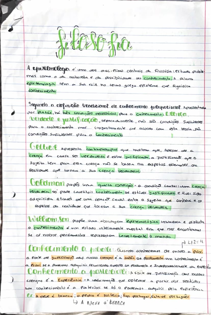 --- OCR Start ---
A epistemologia
eumo das disciplinas centrais of filosofia: estuda proble
mas como o on natureza e cla possibilidade os co