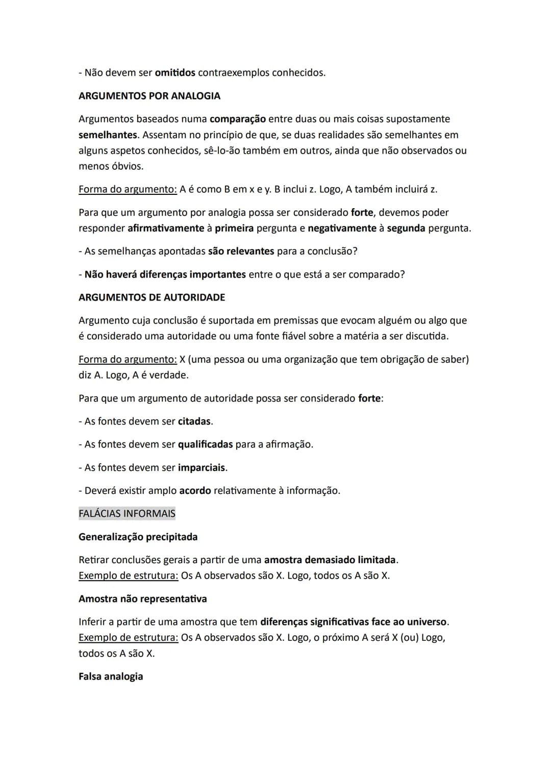 # RESUMO DE FILOSOFIA

LÓGICA INFORMAL

Estuda os aspetos lógicos dos argumentos que não dependem exclusivamente da sua
forma lógica.

Expli