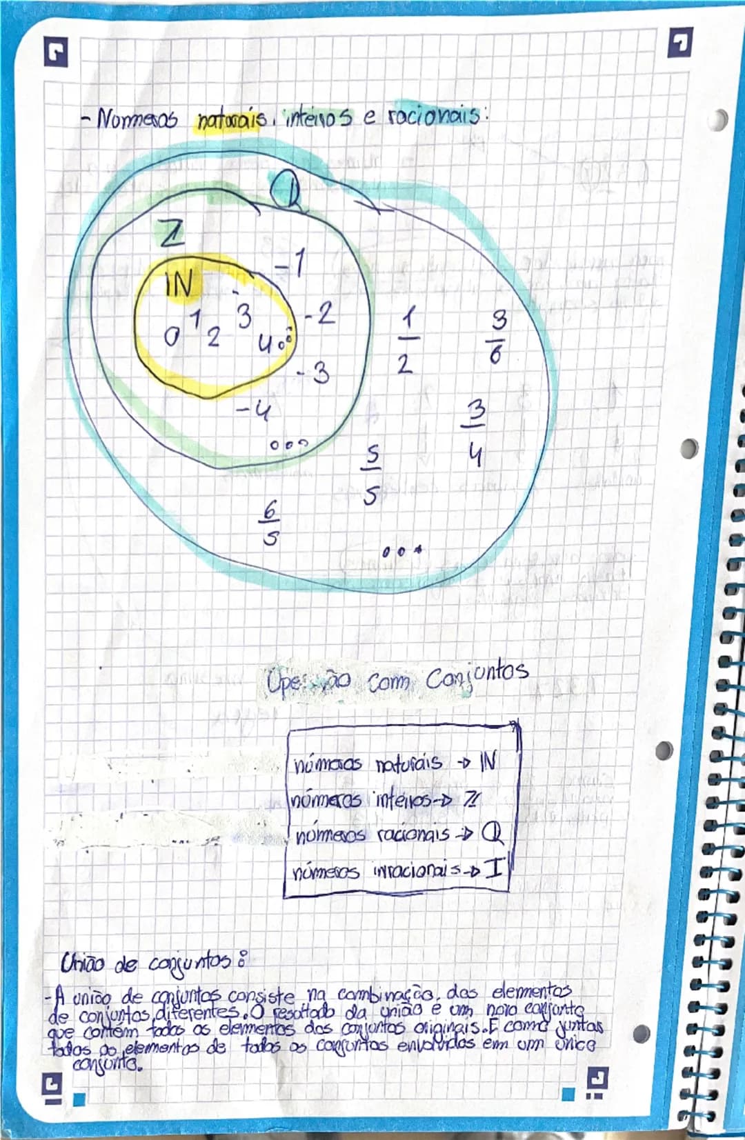 # Revisões:

- Números naturais

$IN = \{0, 1, 2, 3...\}$

$\downarrow$

conjunto dos
números naturais

- Números inteiros:

-5 -4 -3 -2 -1 