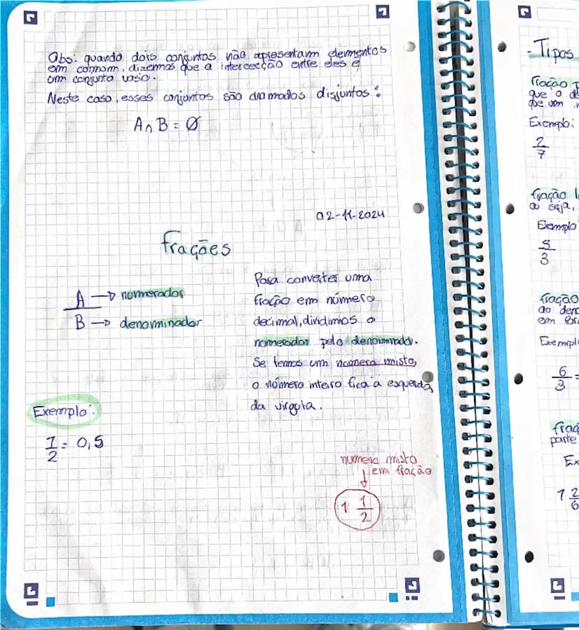 # Revisões:

- Números naturais

$IN = \{0, 1, 2, 3...\}$

$\downarrow$

conjunto dos
números naturais

- Números inteiros:

-5 -4 -3 -2 -1 