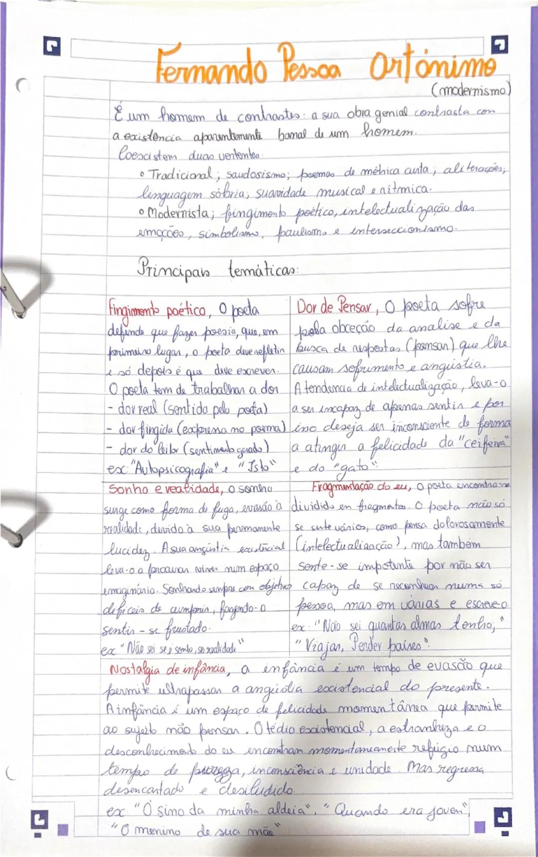 # Fernando Pessoa Ortônimo

(modernismo)

É um homem de contrastes: a sua obra genial contrasta com a existência aparentemente banal de um h