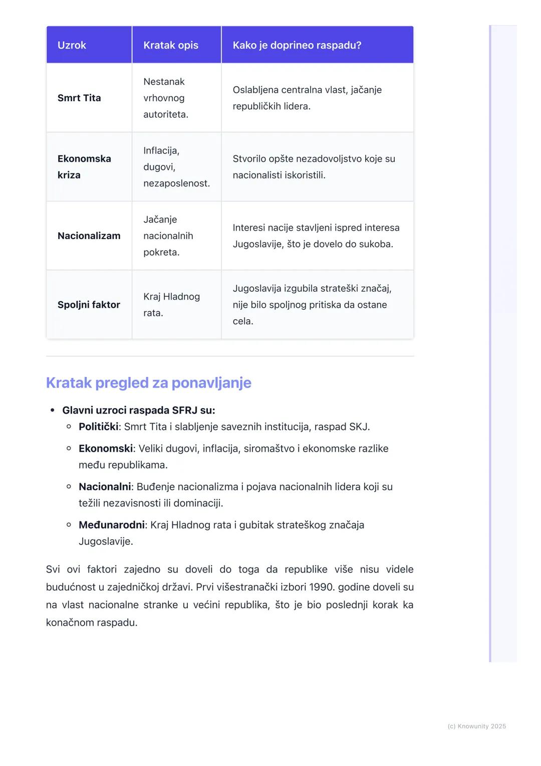 # Uzroci raspada Jugoslavije

Uvod u raspad Jugoslavije

Socijalistička Federativna Republika Jugoslavija (SFRJ) je bila država koja je
post