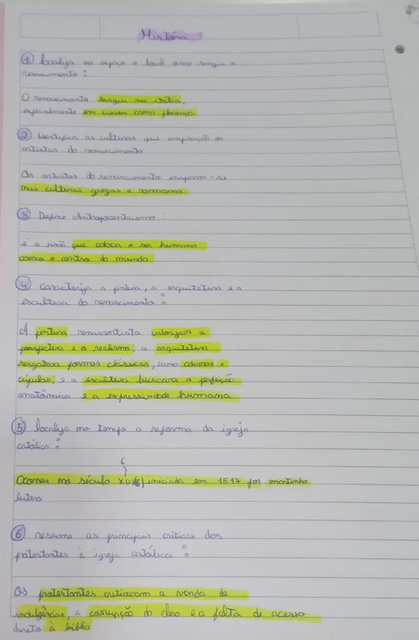 --- OCR Start ---
Mistonia
1 bcaliya oo espaço e local onde surgiu o
renascimento :
O renascimento surgiu na Itália,
principalmente em cidad
