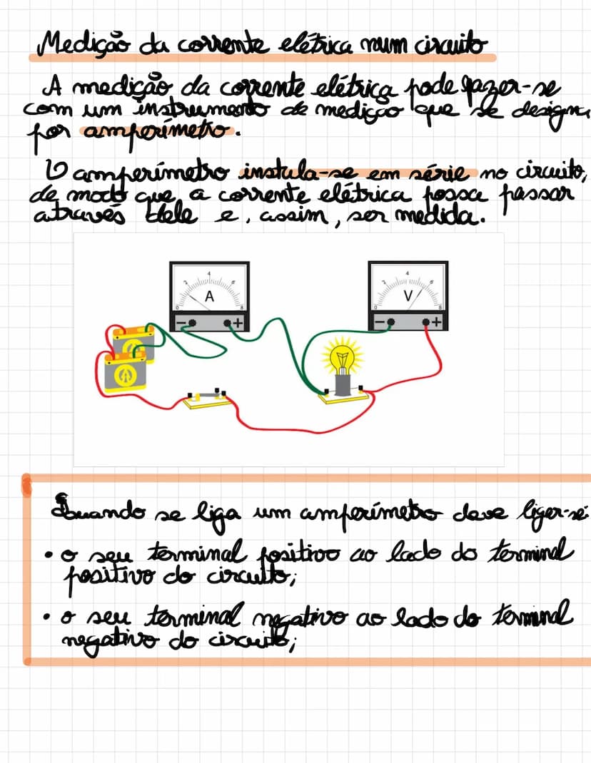 --- OCR Start ---
Corrente elétrica
Características da corrente elétrica
A espessura de um condutor avalia-se
pela área da sua secção reta.
