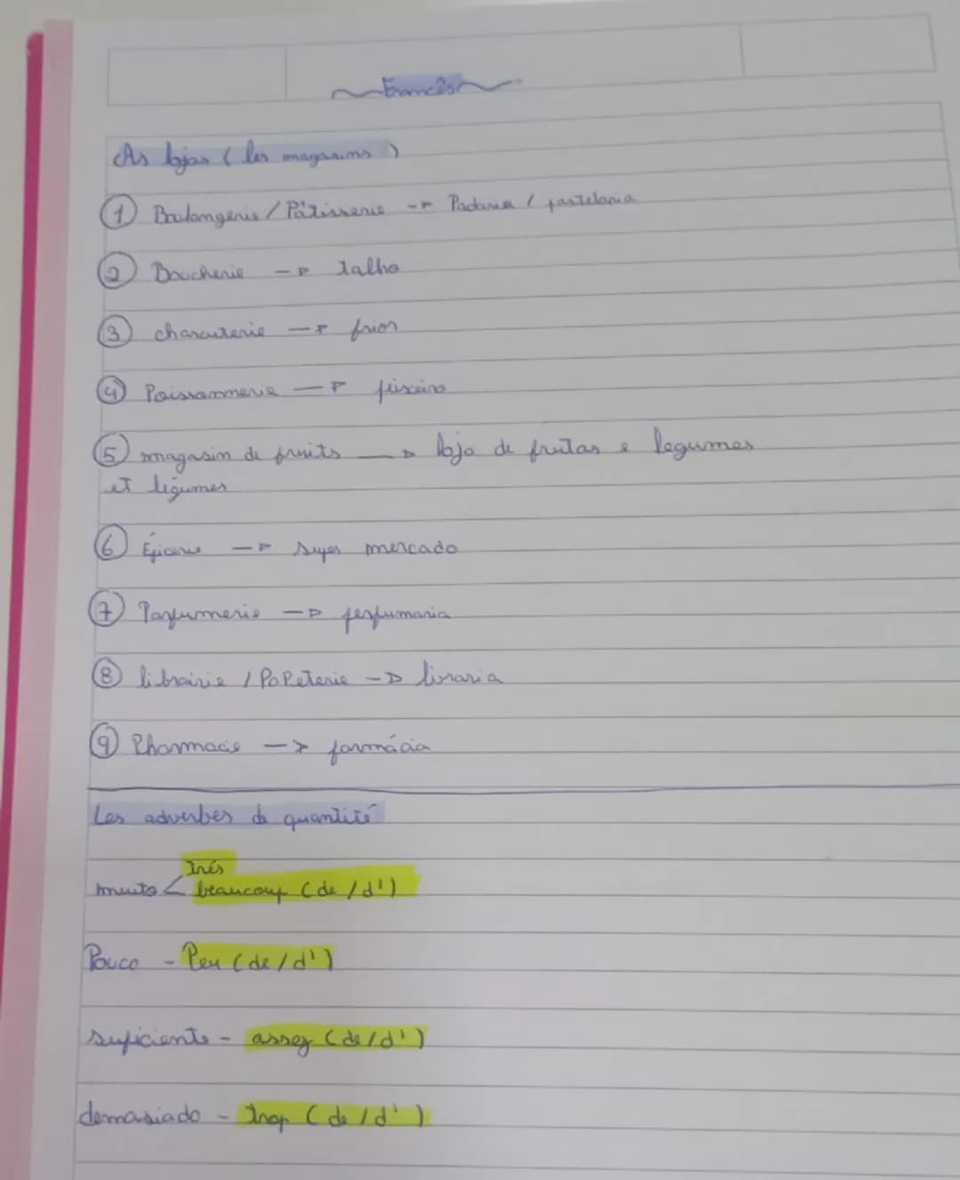 FRANCÊS 8°ANO