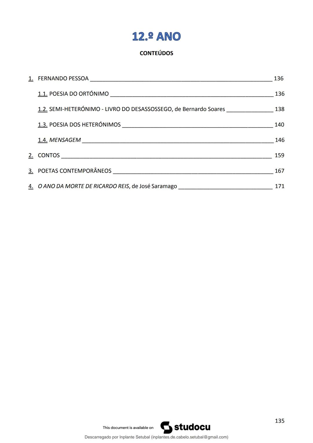 studocu
Resumos de Português Completo - preparação para exame -
Matérias do 10° ao 12°
Português 1 (Universidade do Minho)
Verifica para abr