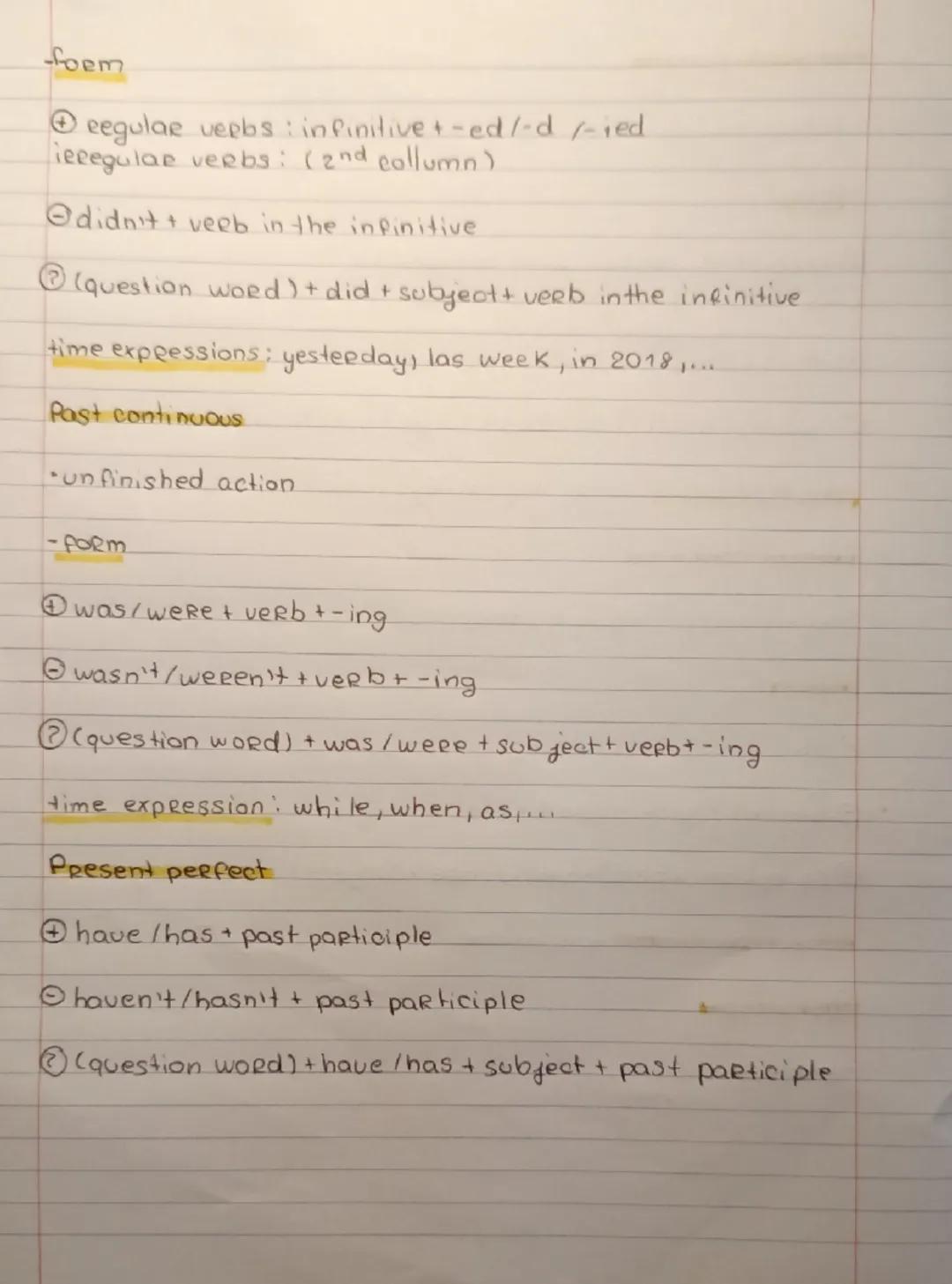 Present simple

- habits and Routines; permanent situations;....

- foem

$
oplus$ veeb (+-s/-es/ies with he/she/it)
(foe can, may, might, m